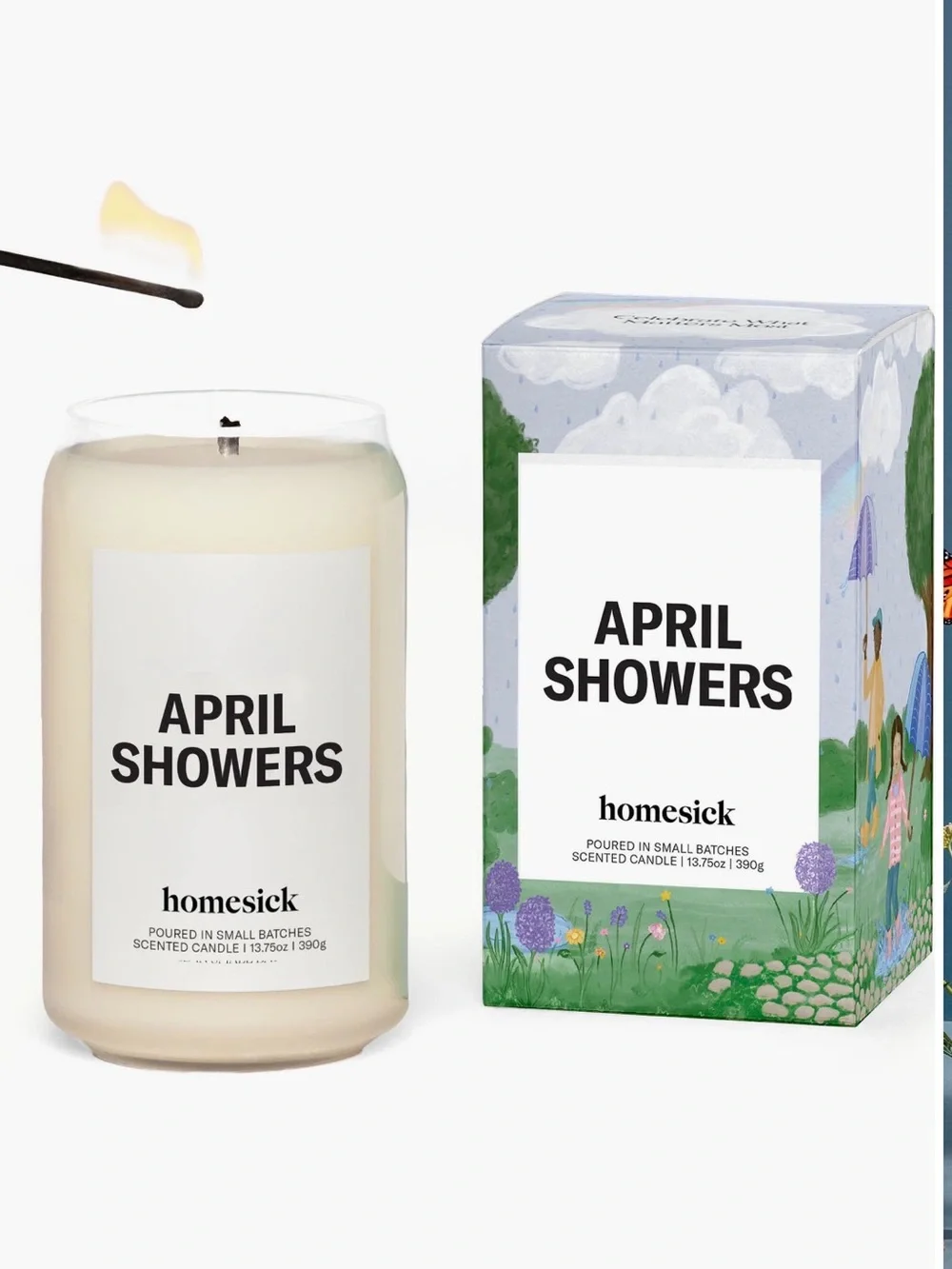 Homesick Candles “April Showers” Scented Candle RARE SCENT New in Box